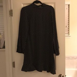 Black polka dot medium Zara dress - long sleeve